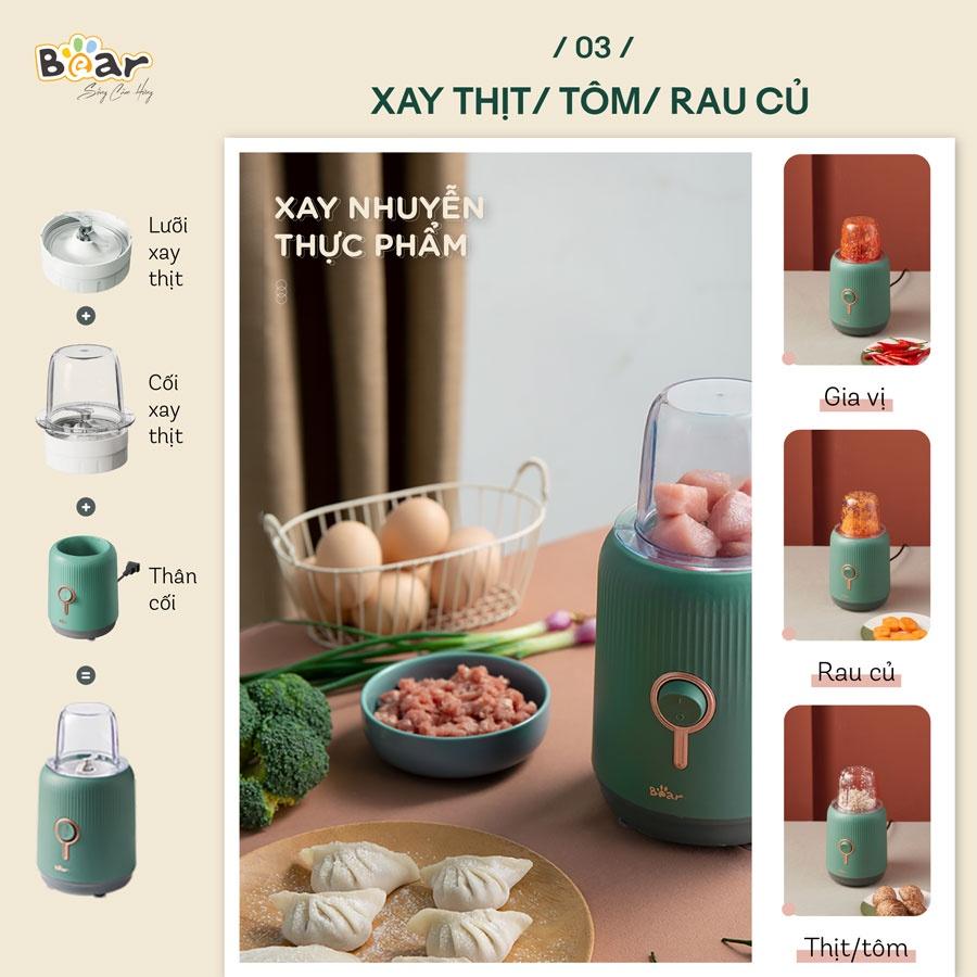 Máy xay sinh tố đa năng 3 cối xay Bear xay sinh tố, xay thịt, xay đồ ăn dặm, Anh Lam Store - Hàng nhập khẩu