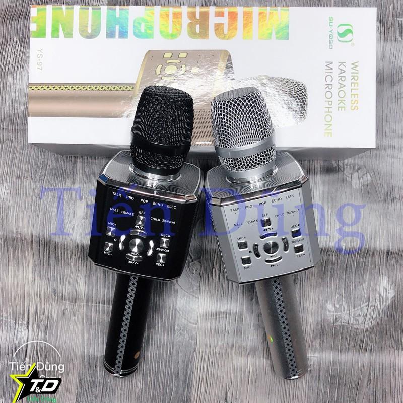 Micro Karaoke bluetooth YS97 đời cao hơn mic YS95 kèm loa bluetooth - Mic YS97 có 9 chế độ âm thanh để thay đổi giọng