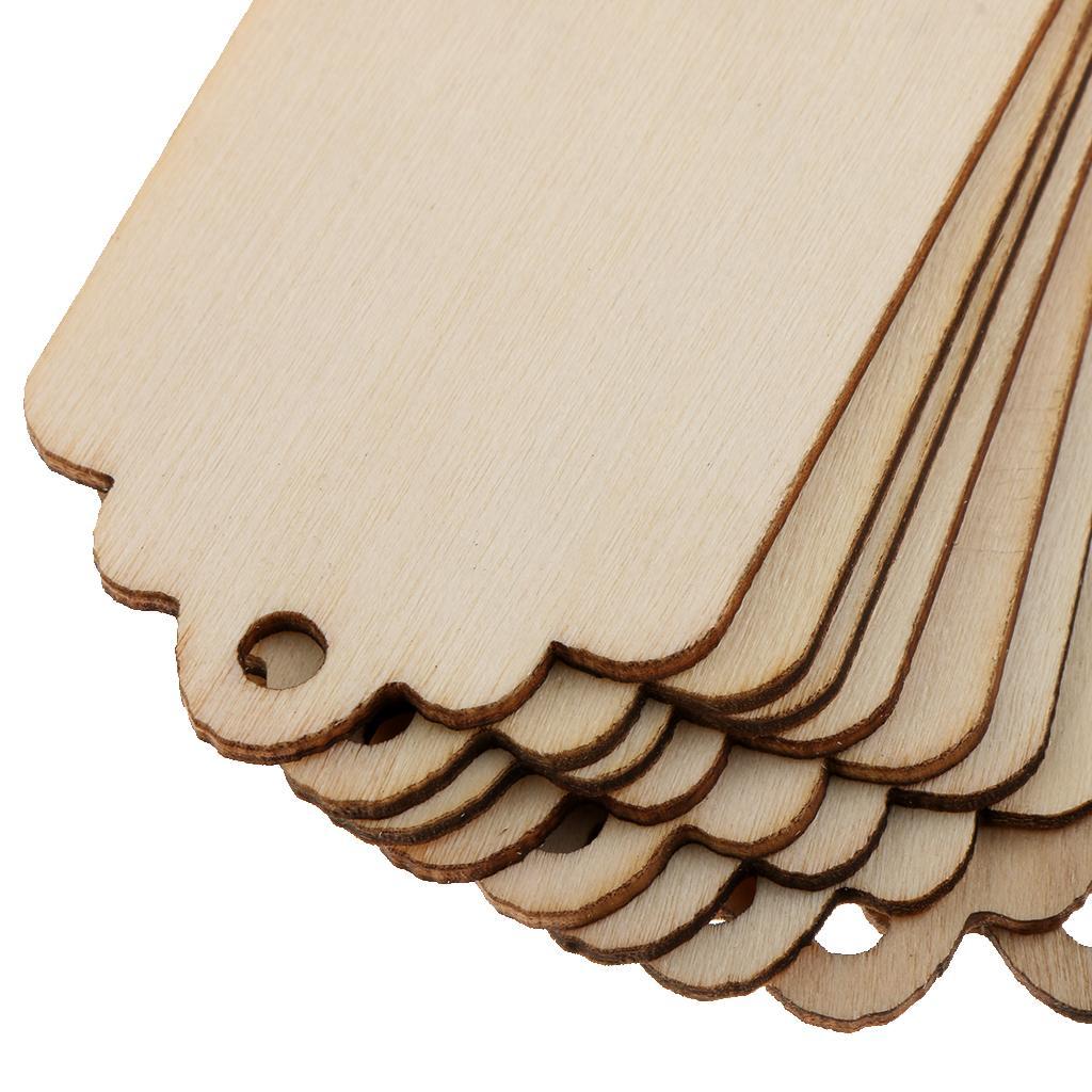 10Pieces Unfinished Wood Tags Wooden Gift Tags With 1 Bag Dried Flowers