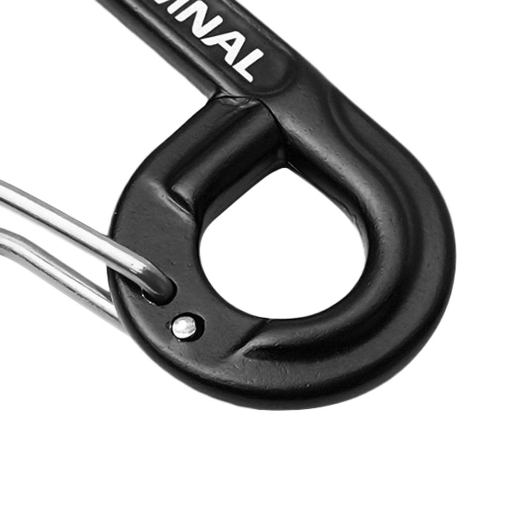 2Pcs Aluminum Alloy Key Buckle Snap Spring Clip Hook Carabiner Keychain Black