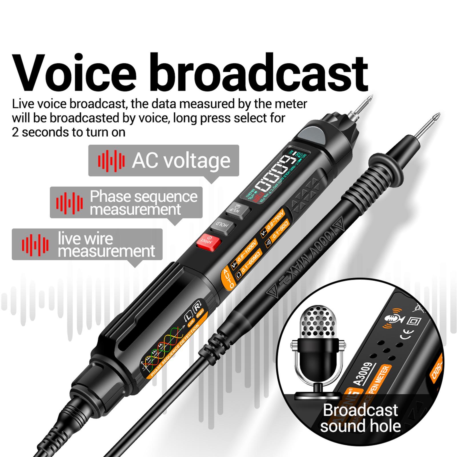 Multimeter Pen Voltage  Multimeter A3009 Continuity Test Voltage s for Automobile Household Appliance Maintenance Car Repair