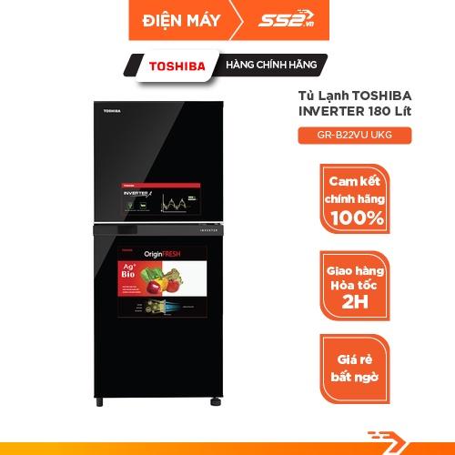 Tủ lạnh Toshiba Inverter 180 lít GR-B22VU UKG - Hàng Chính Hãng