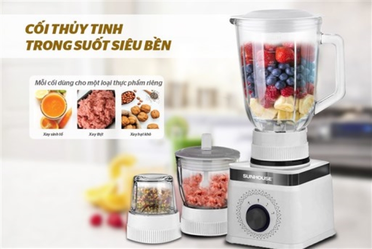 Máy xay sinh tố 3 cối Sunhouse SHD5582 - Hàng chính hãng