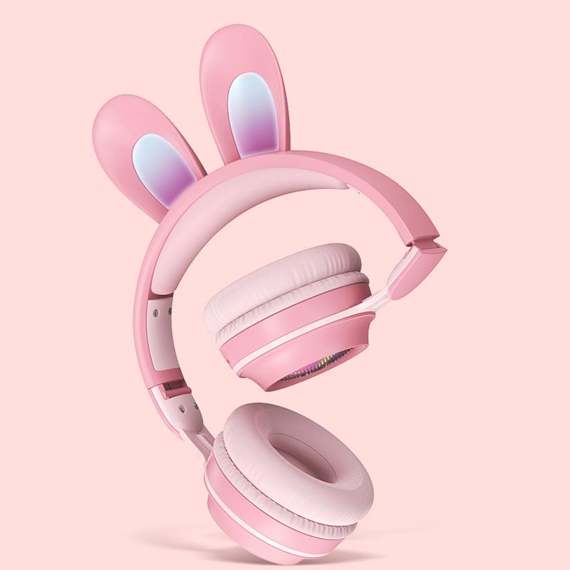 Tai Nghe Tai Nghe Bluetooth Không Dây-Tai Nghe Tương Thích Tai Thỏ Hợp Thời Trang Dễ Thương Nhạc Điện Thoại Di Động Máy Tính Có Micro