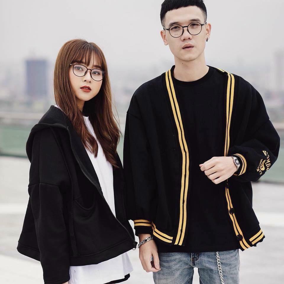 Áo Cardigan Nữ Viền Vàng - Áo Len Nữ Mỏng Nhẹ