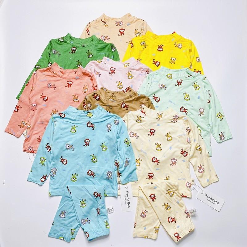 Bộ thun cotton lạnh cổ 3 phân họa tiết ngộ nghĩnh cho bé 7-18kg️HÀNG ĐẸP️