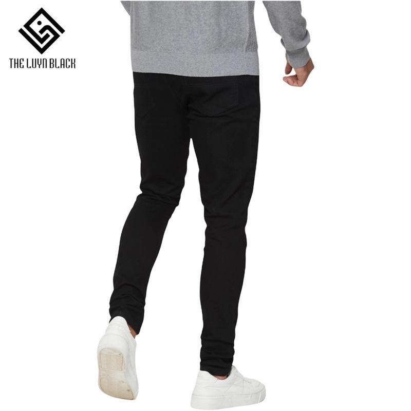 Quần Jean Nam The Luyn Black Trơn Không Họa Tiết Màu Đen Không Phai Màu Mix-Match Năng Động