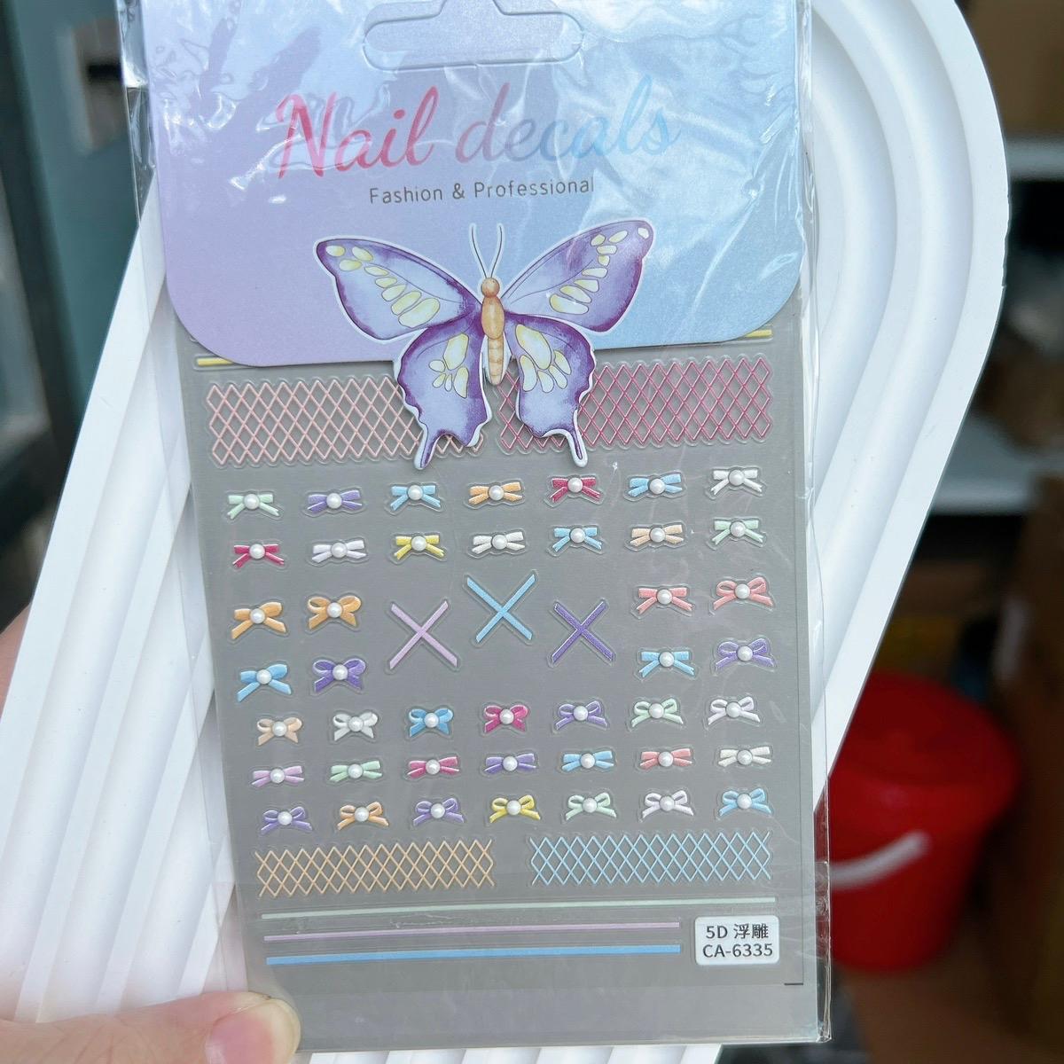 Sticker 5D Dán Móng Cao Cấp Nơ  7 Màu Trang Trí Làm Nail Hot Trend 2024 Nữ Women