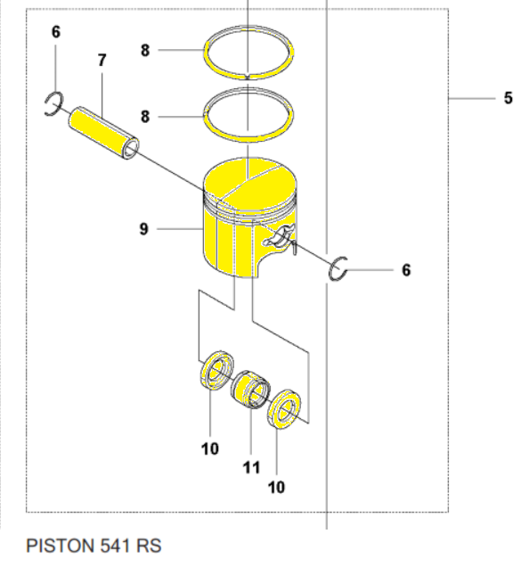 Piston máy cắt cỏ 541RS, 143RII