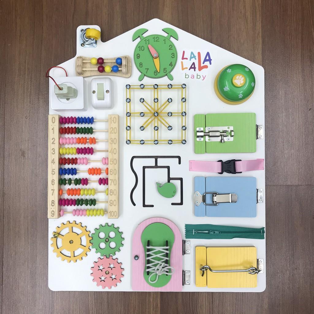 Bảng bận rộn - Busy board rèn luyện vận động tinh, kích thước 40x50x5cm