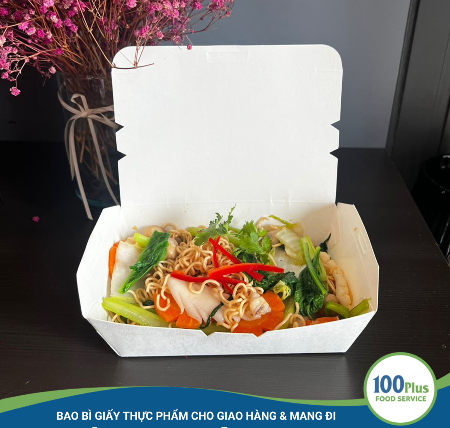 100 HỘP CƠM GIẤY TRẮNG