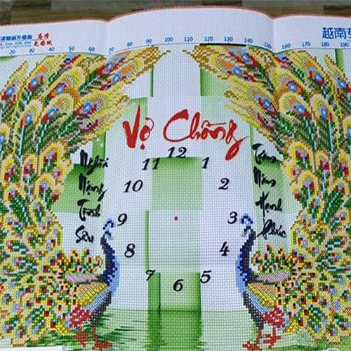 Tranh thêu cây tiền giàu sang phú quý LV3135 - kích thước: 100 * 44cm.