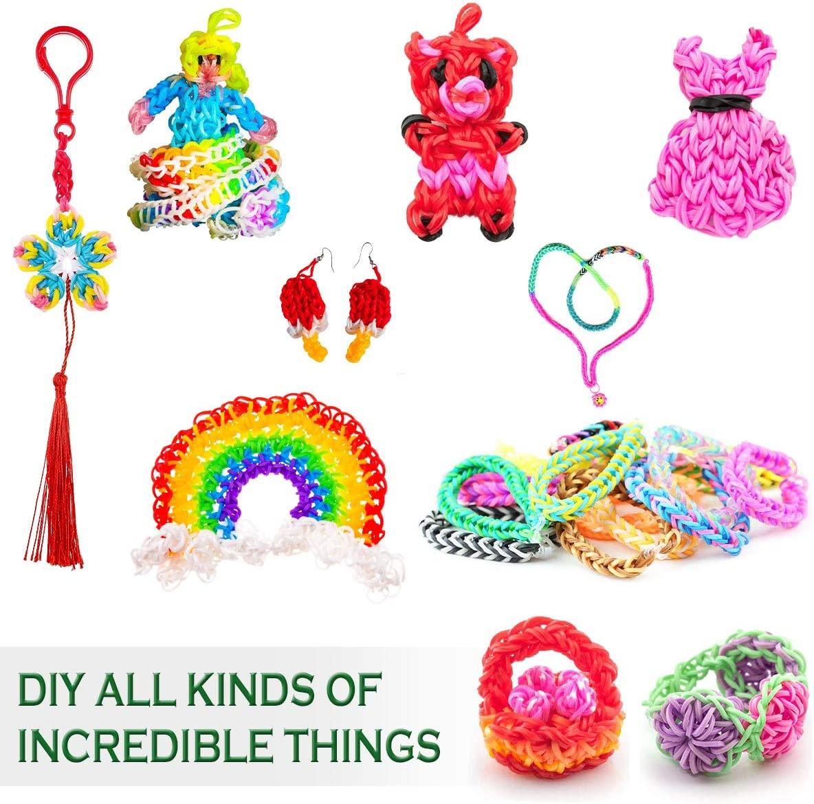 DIY Loom Bands, Vòng tay đàn hồi, bộ dụng cụ ban nhạc với hộp lưu trữ cho dụng cụ đan vòng đeo tay cho trẻ em