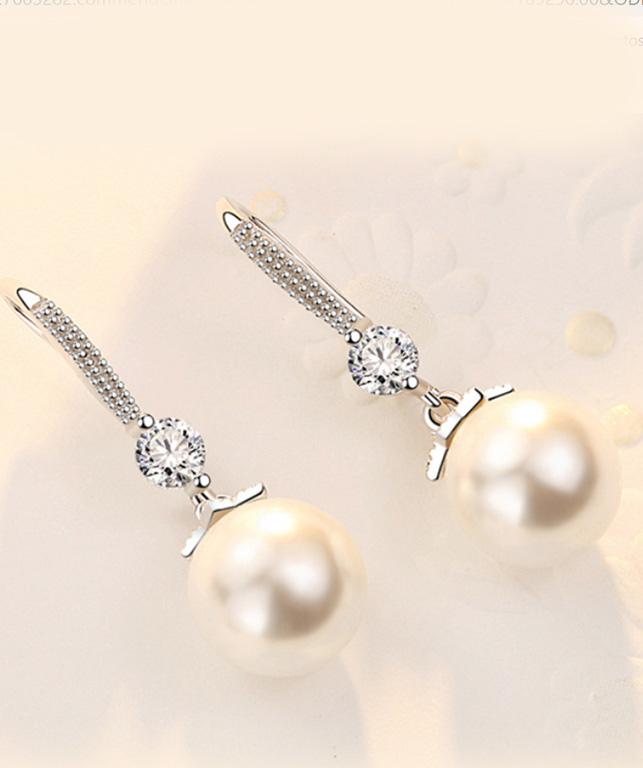 Bông tai ngọc trai nạm đá zircon BHBT383