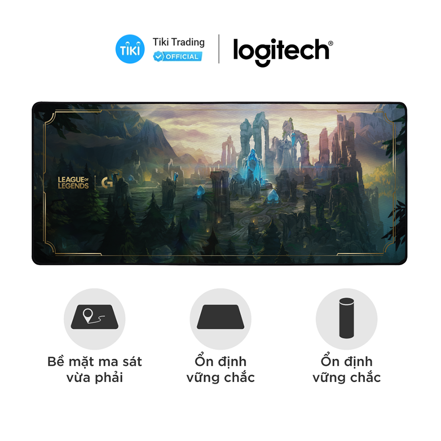 Bàn di chuột cỡ lớn Logitech G840 XL LOL League of Legends - Bề mặt điều chỉnh hiệu suất, Đế cao su ổn định - Hàng chính hãng