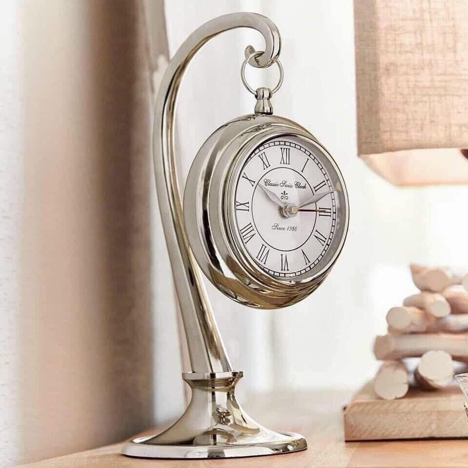 Đồng Hồ Để Bàn LOBERON, Đồng hồ Trang Trí, Mặt Số La Mã, Cao 29cm, Cực Sang Chảnh, Nhập Đức, BH 12 Tháng