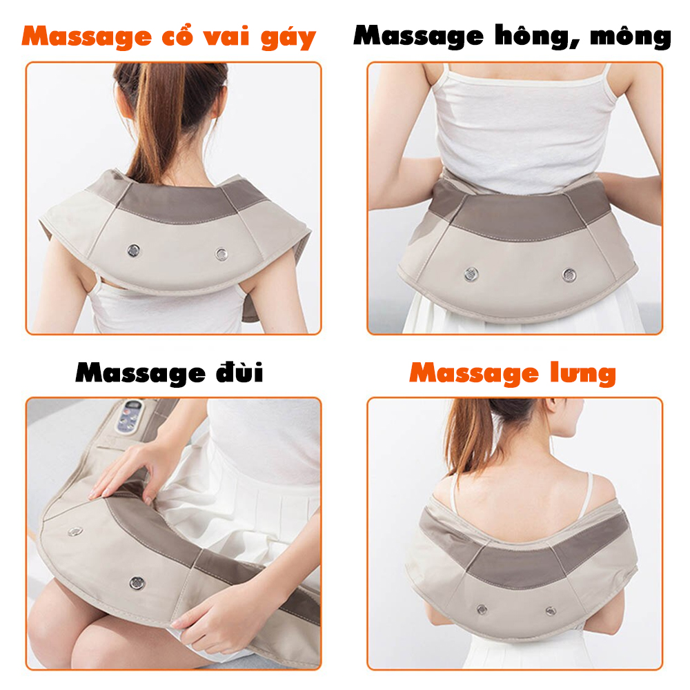 Đai Massage, Miếng Massage Chườm Nóng Lưng Đùi Mông Hông Tay Eo Toàn Thân, Giảm Đau Nhức Học Sinh, Sinh Viên, Người Đi Làm Legaxi