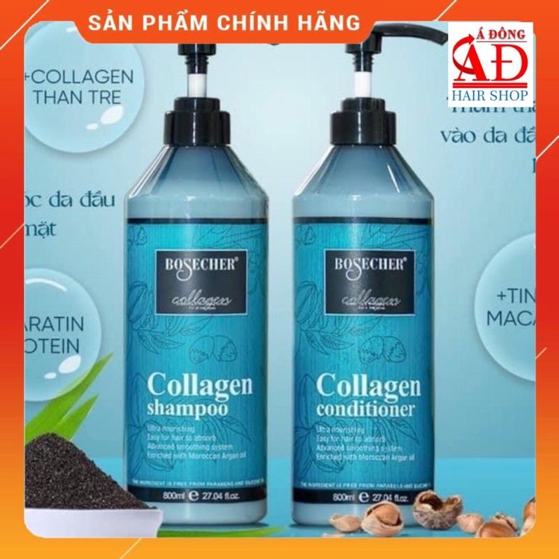 Dầu gội xả hấp ủ tóc Collagen BOSECHER Milano Bamboo Treatment chính hãng