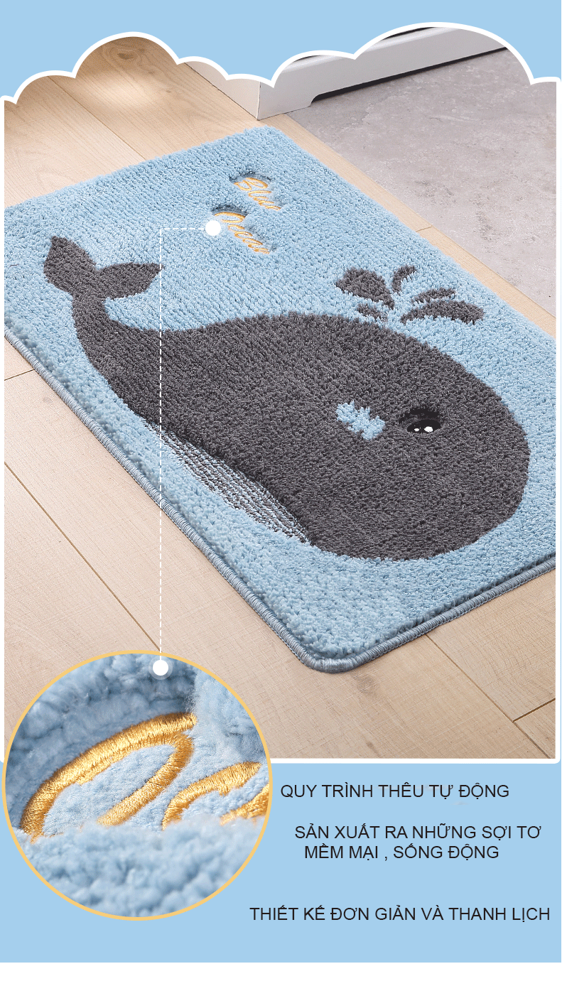 THẢM CHÙI CHÂN LÔNG CỪU HÌNH THÚ DỄ THƯƠNG CHỐNG TRƯỢT ,TRẢI SÀN TRANG TRÍ KÍCH THƯỚC 38X58CM