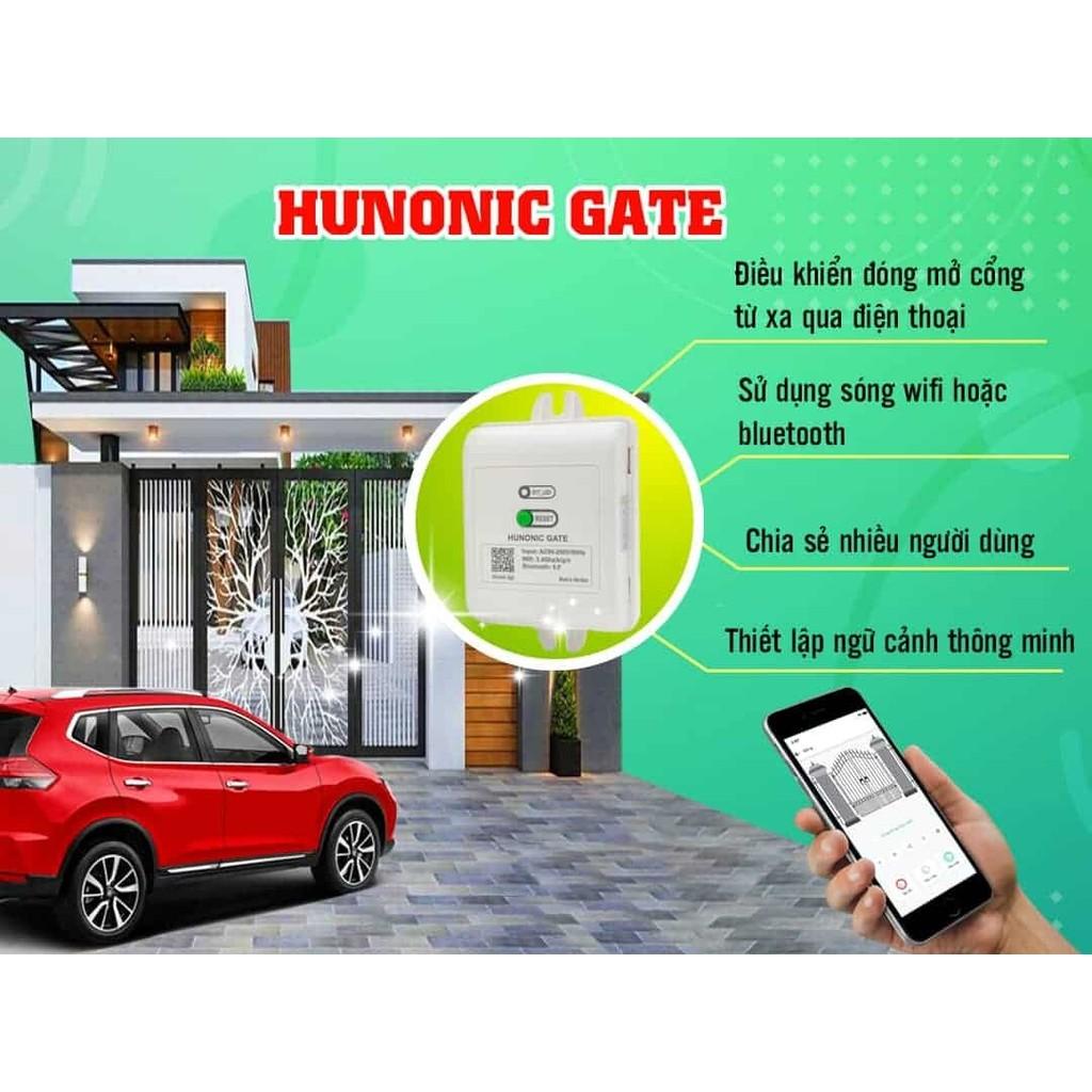 Bộ điều khiển cổng tự động Hunonic Gate điều khiển từ xa bằng điện thoại qua Wifi + Bluetooth hàng Việt Nam sản xuất.