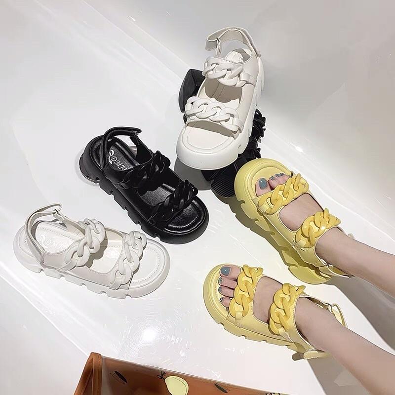 Sandal ulzzang đế bằng quai xích (ảnh thật ở cuối)