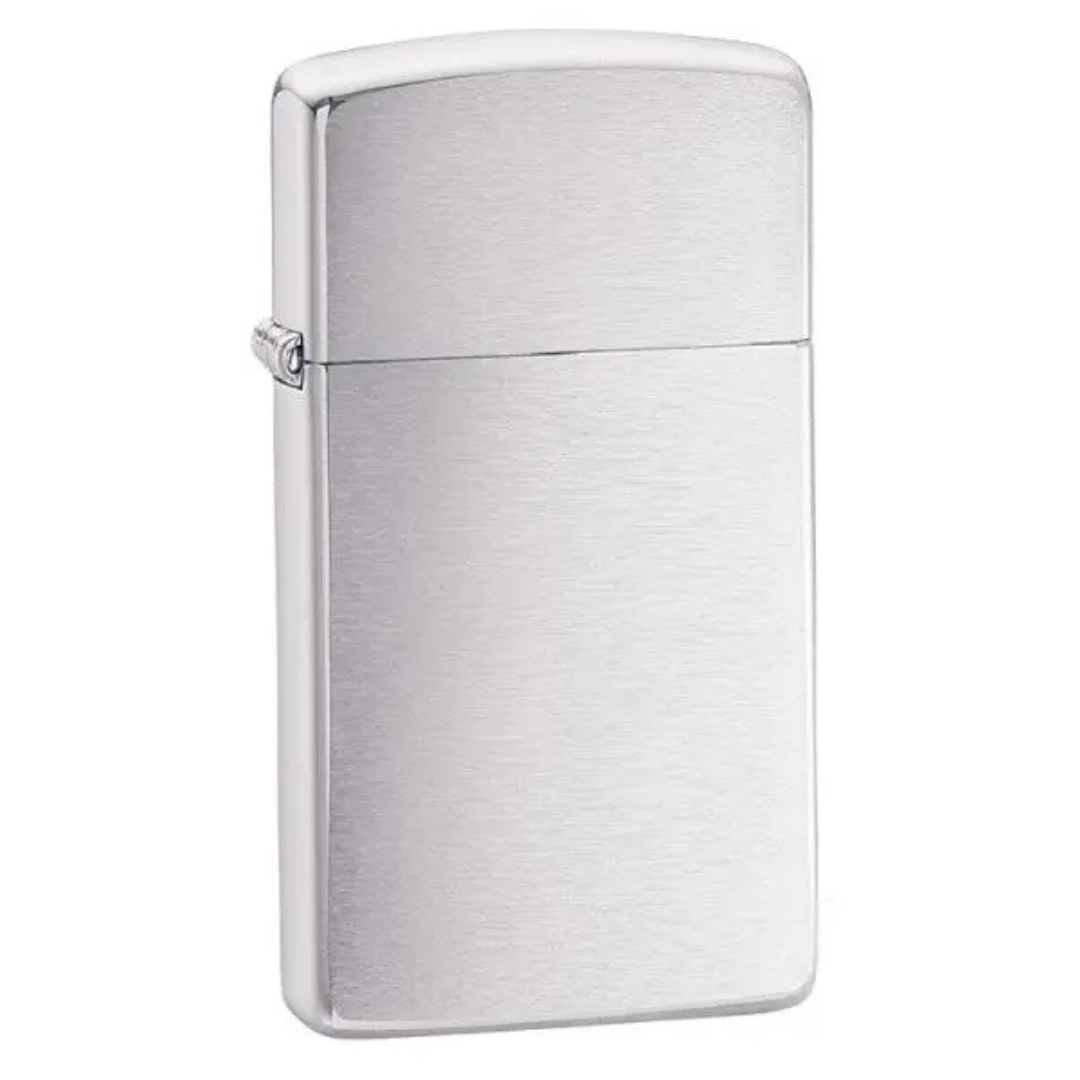 Bật lửa Zippo 1600 Slim Brushed Chrome - Dòng Zippo Nhỏ Gọn Mạ Chrome Xước Ngang Chính Hãng Mỹ, Chống Gió Cao Cấp