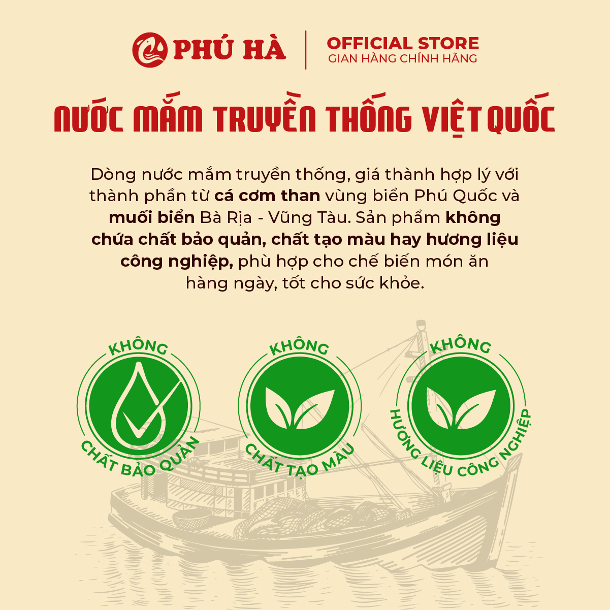 Nước mắm truyền thống Việt Quốc Phú Hà 22 độ đạm - 1 Chai 1 lít