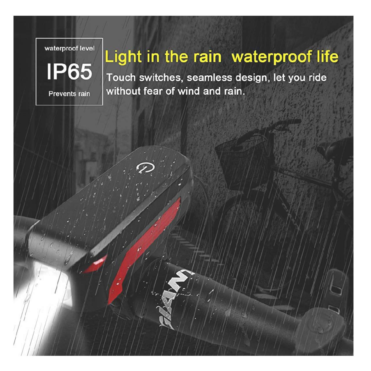 Đèn xe đạp tích hợp còi báo động nhiều chế độ sáng, chống nước IPX5 Bicycle Light LED Front Light