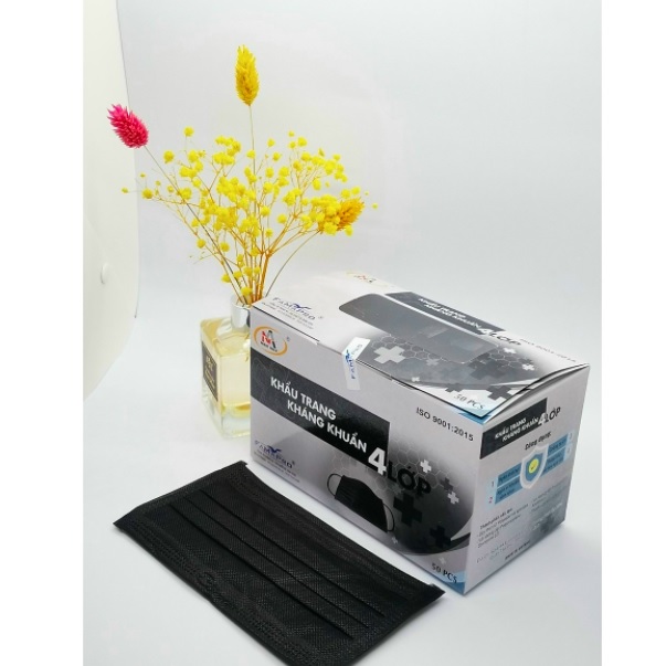 Bộ 2 Hộp Khẩu Trang Y Tế 4 Lớp Nam Anh - Đen