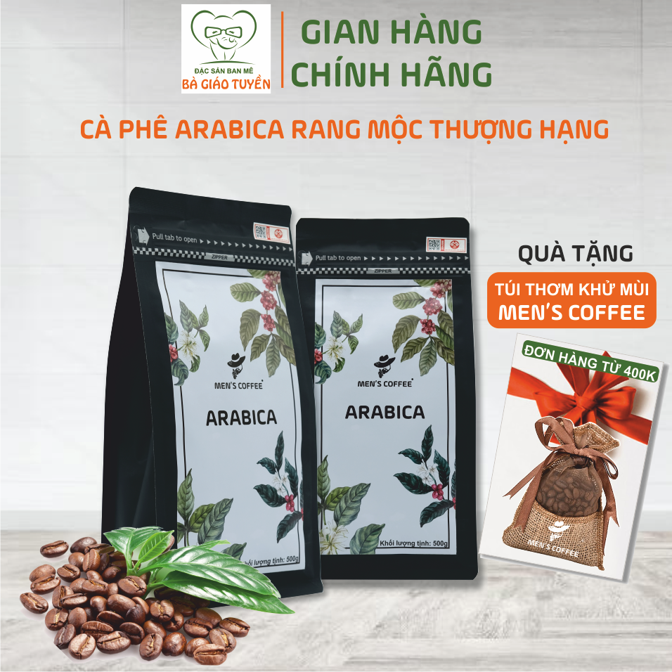 1kg Cà Phê Men's Coffee Dòng ARABICA Thượng Hạng Cầu Đất – Lâm Đồng. Vị Chua Thanh, Nhẹ Nhàng, Mùi Thơn Quyến Rũ