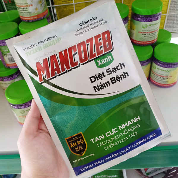 phân bón trừ nấm bệnh Mancozeb (Man xanh) bịch 100gr