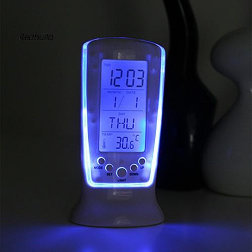 Đồng hồ báo thức điện tử TẶNG KÈM PIN tích hợp lịch và nhiệt kế, đồng hồ để bàn led đo nhiệt độ ngày tháng năm tiện dụng