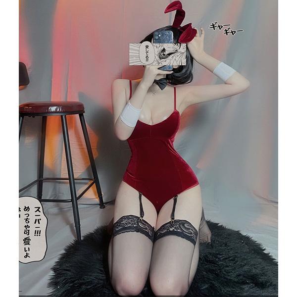 Cosplay thỏ bunny đáng yêu sexy đồ ngủ 1 mảnh nhung liền thân hóa trang nàng thỏ gợi cảm BIKI HOUSE N737 - HCM - Hỏa Tốc