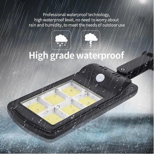 Đèn led năng lượng mặt trời Solar street lamp 6 bóng 120 led to cảm biến chuyển động, kèm điều khiển tắt bật từ xa