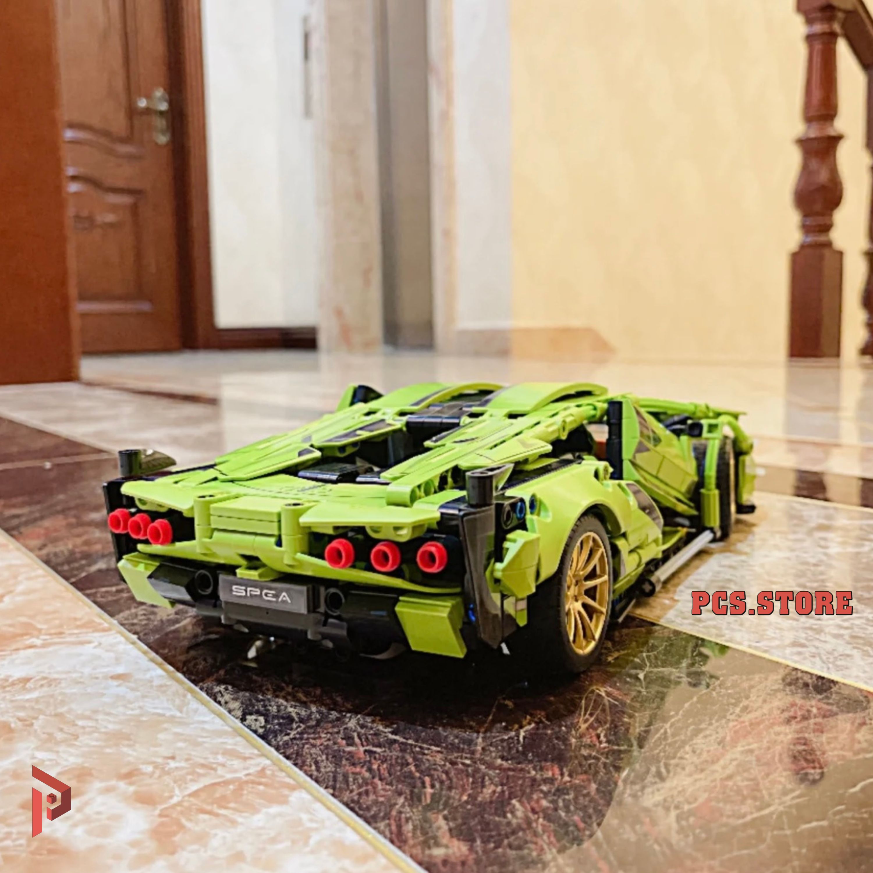 Đồ Chơi Lắp Ráp Mô Hình Siêu Xe Lamborghini SIAN FKP 37 Xanh Lá - PCS STORE