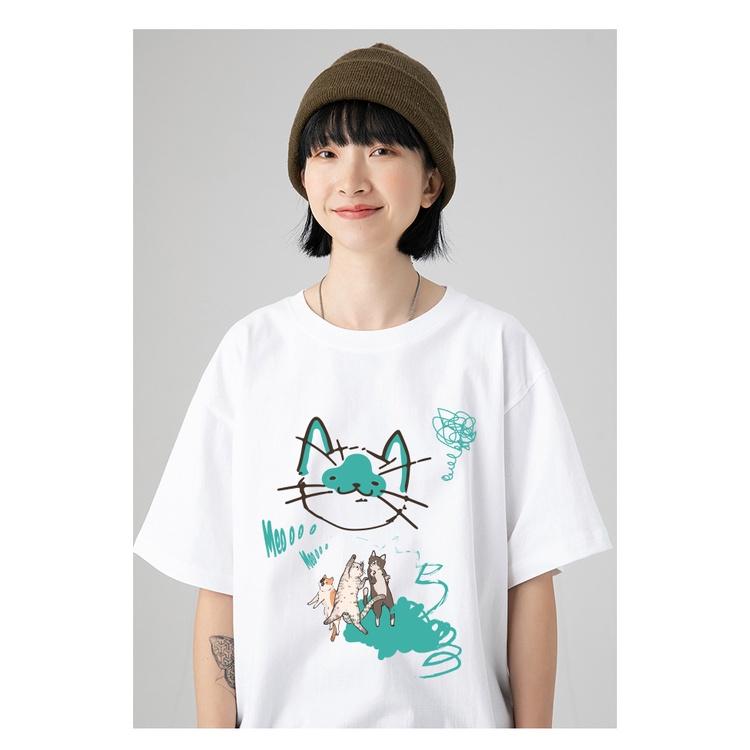 Áo MÈO nghệ thuật nữ dáng rộng tay lỡ unisex