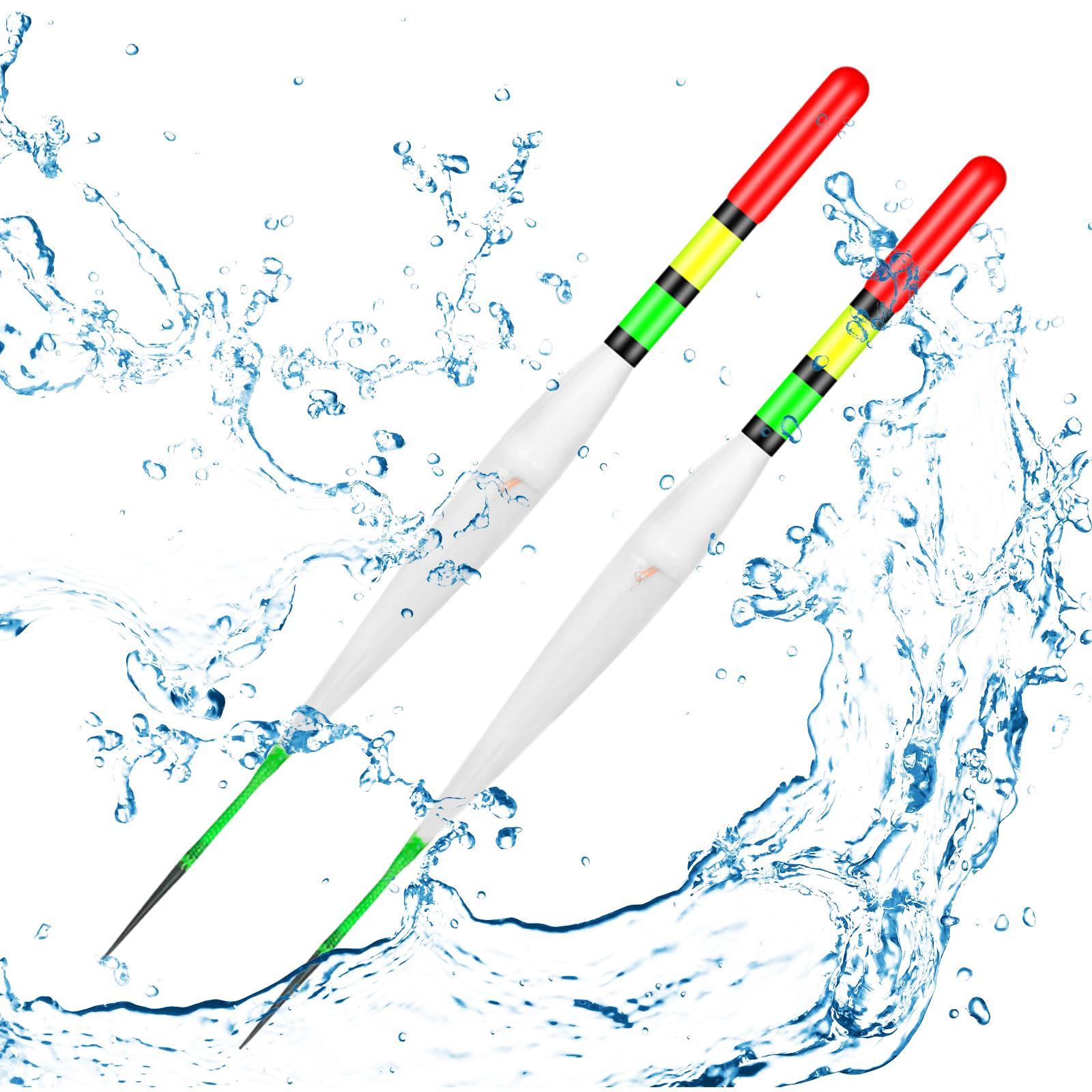 2x Night Fishing LED Floats, Fish Float Bobber Tackle Smart Luminous Fishing Buoy, Light up Bobbers Bite Reminder Alarm Electric Fishing Float