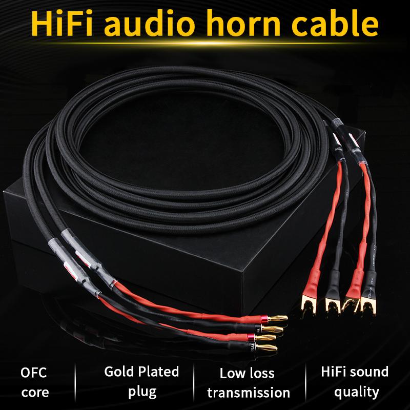 Một cặp YYTCG Hifi Audio Loa Cáp chất lượng cao chất lượng cao nguyên chất DIY Dây loa với chuối plug y plug
