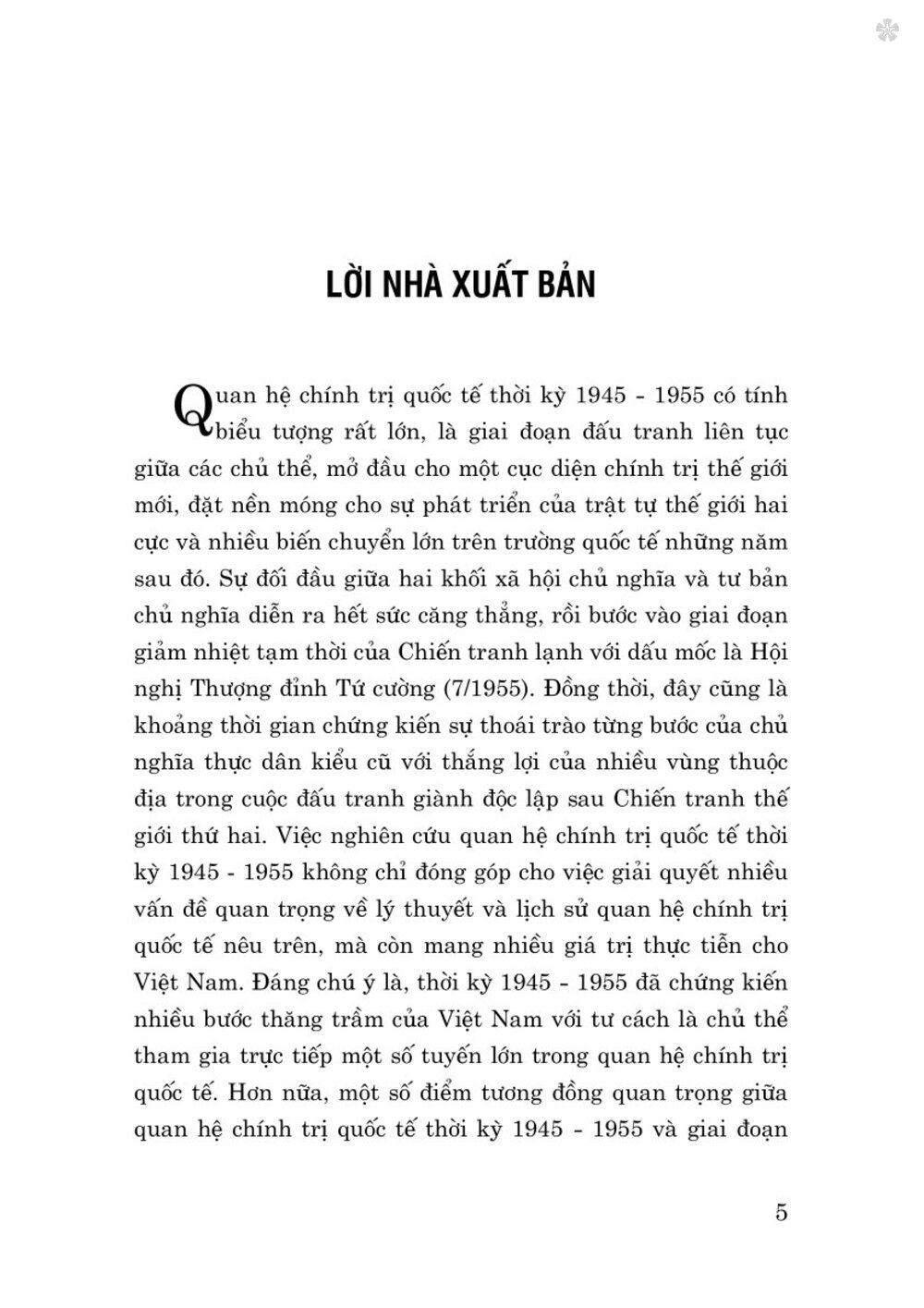 Hai cực hay đa cực quan hệ chính trị quốc tế năm 1945 - 1955 và tác động tới cách mạng Việt Nam - bản in 2024