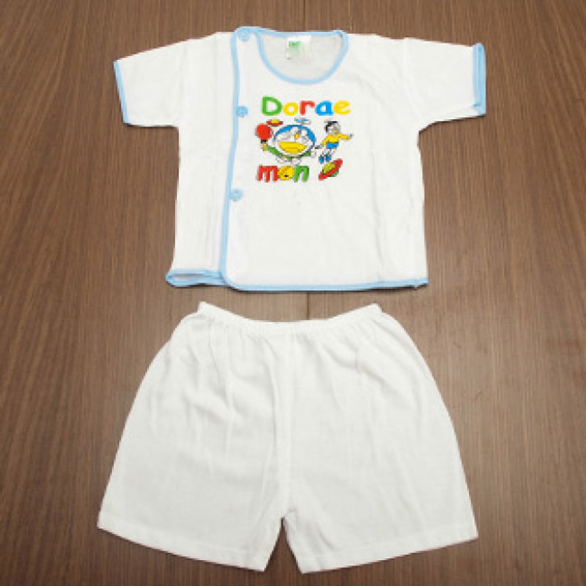 Combo 5 bộ quần áo cho bé sơ sinh (5 quần đùi trắng + 5 áo bó tay ngắn trắng)(2-12kg)