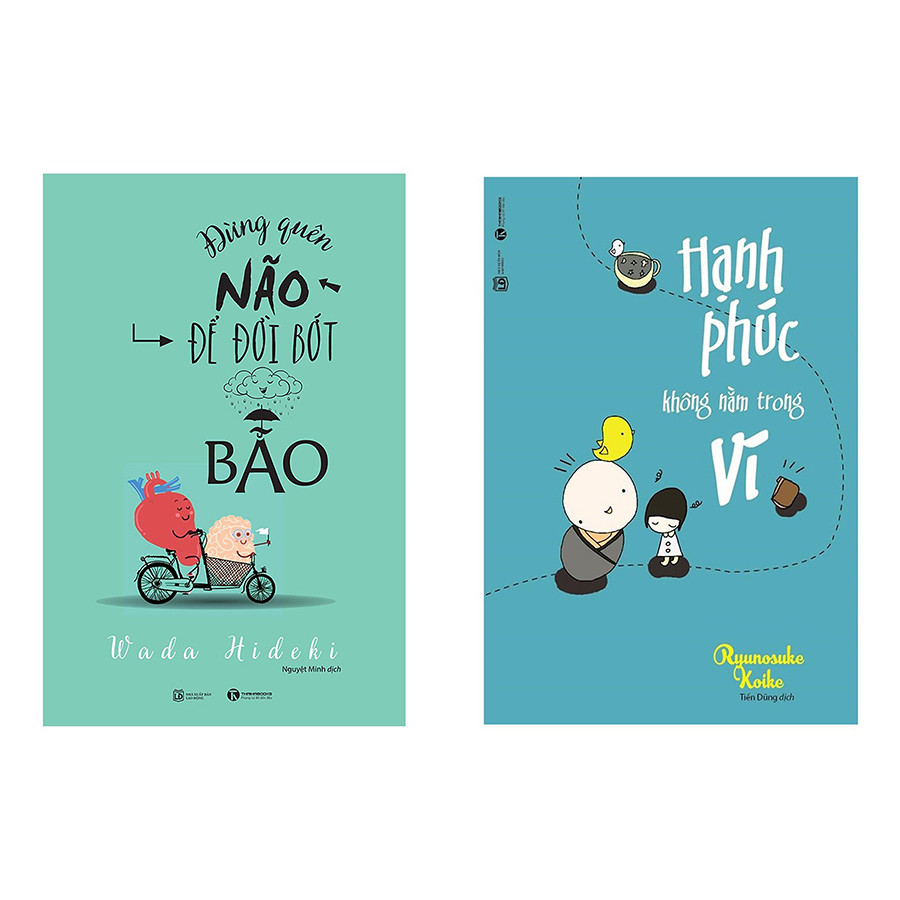 Combo Sách Đừng quên não cho đời bớt bão và Hạnh phúc không nằm trong ví + Truyện song ngữ bìa mềm ngẫu nhiên