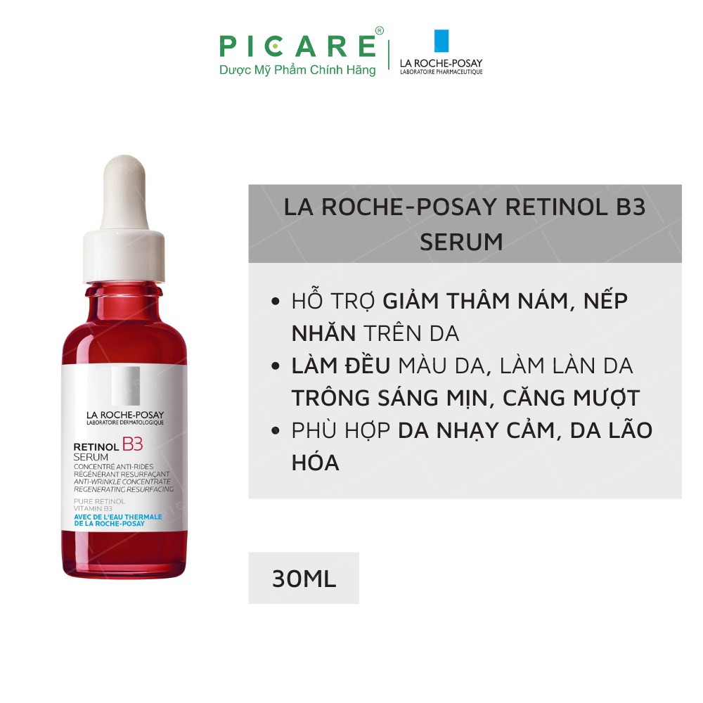 Tinh chất giúp tái tạo da, giảm thâm nám và nếp nhăn trên da, làm đều màu da La Roche Posay Retinol B3 Serum