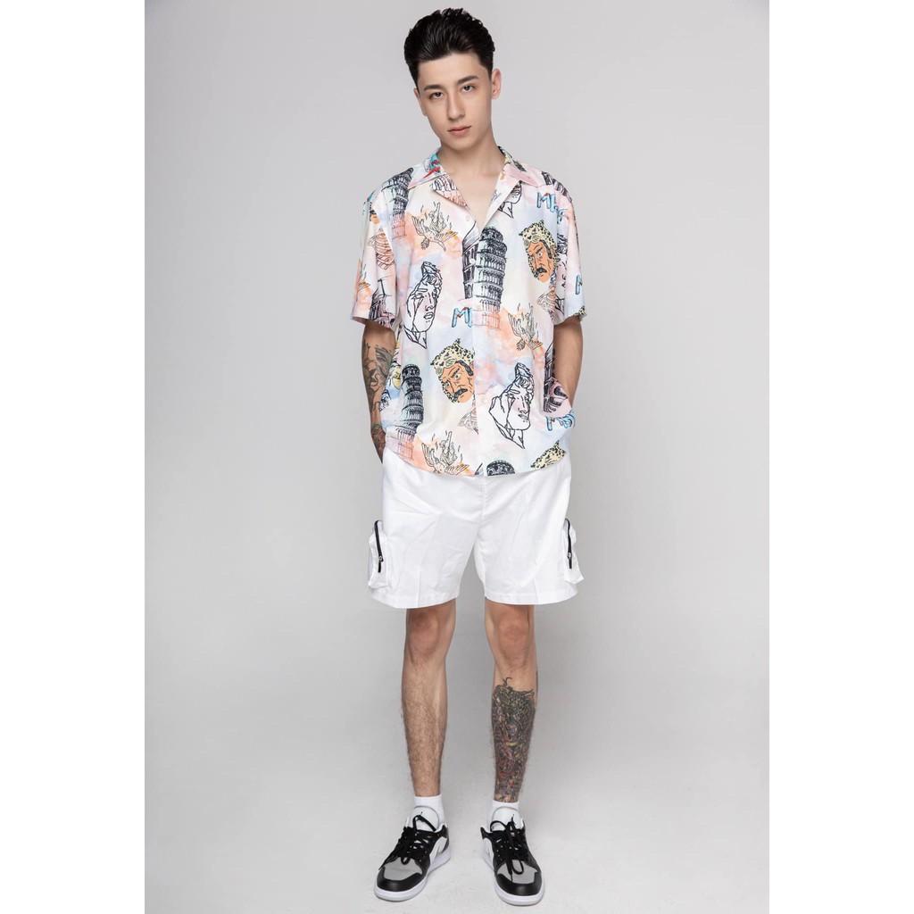 Áo sơ mi vải lụa không nhăn tay lỡ unisex - MENDE CRAYON V2 SHIRT || Hany Shop