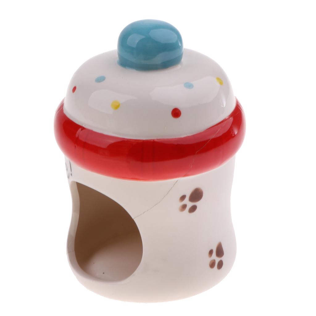 Small Animal Hamster Baby Bottle House Nest Cage Toy Habitat Nest Ceramic
