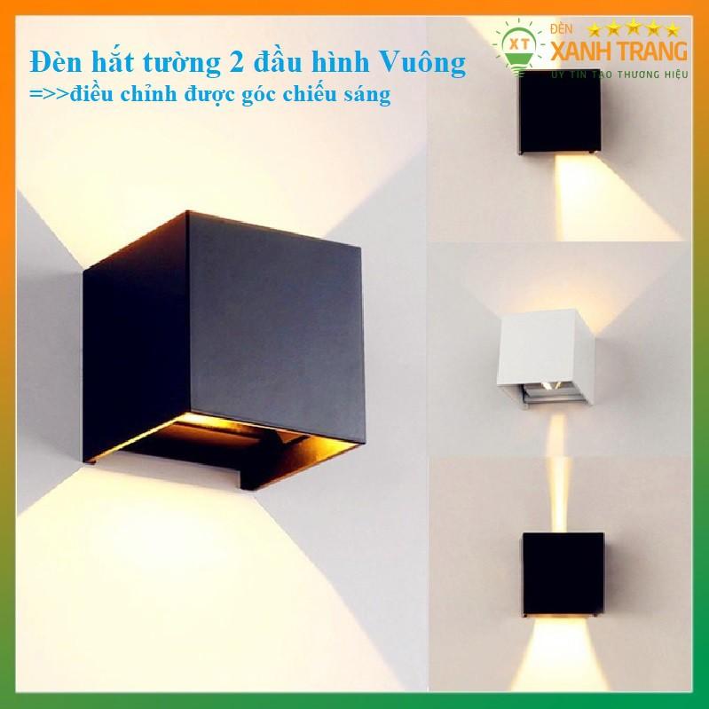 Đèn Tường Hắt 2 Đầu Vuông Có Điều Chỉnh Được Hướng Tia Sáng 10W 3500K trang trí nội ngoại thất