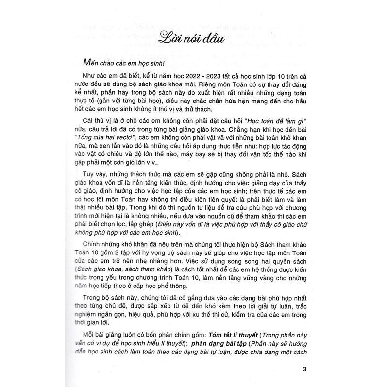 Sách Tham Khảo Toán Lớp 10 - Quyển 2 - Biên Soạn Theo Chương Trình GDPT Mới - Hồng Ân