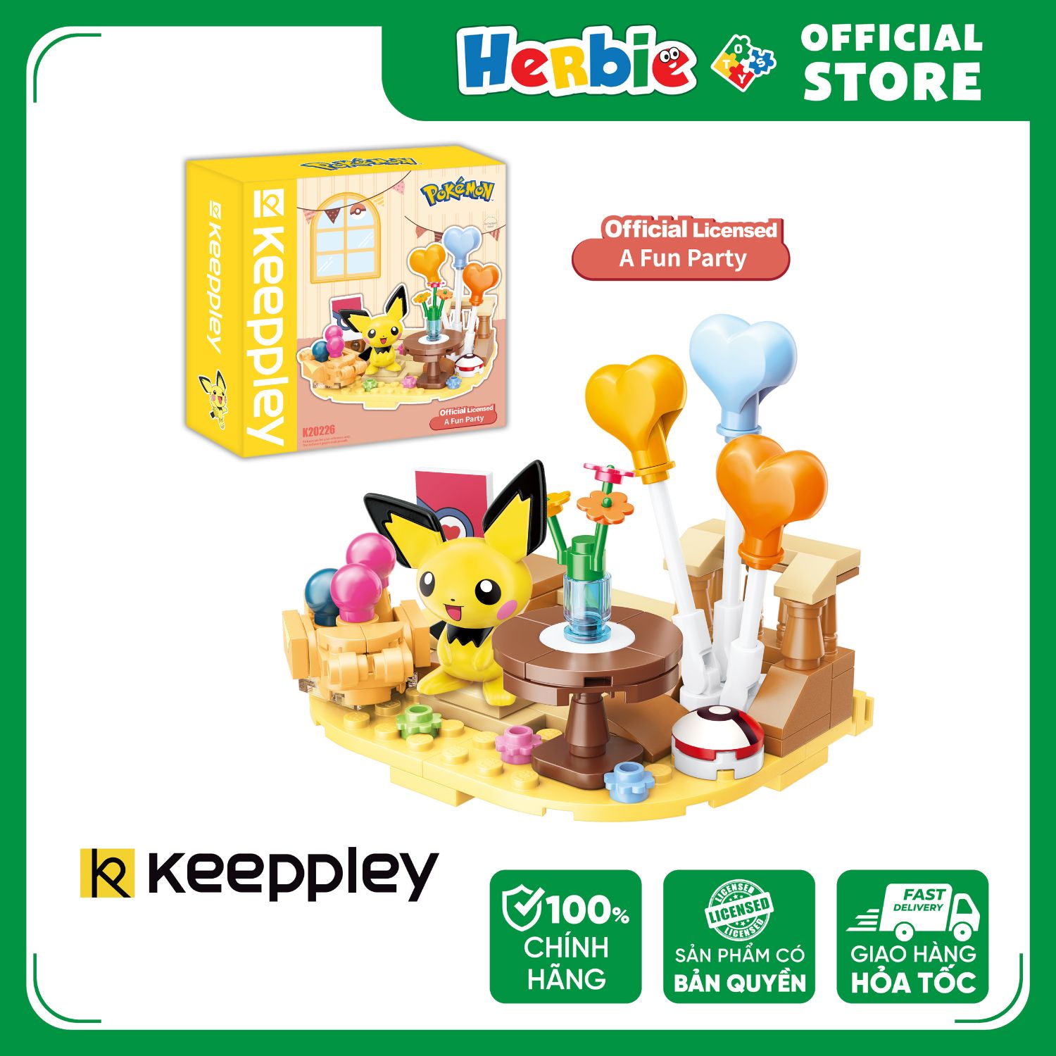 Đồ Chơi Lắp Ráp KEEPPLEY Pokemon - A Fun Party K20226 Building Block - Herbie Toys