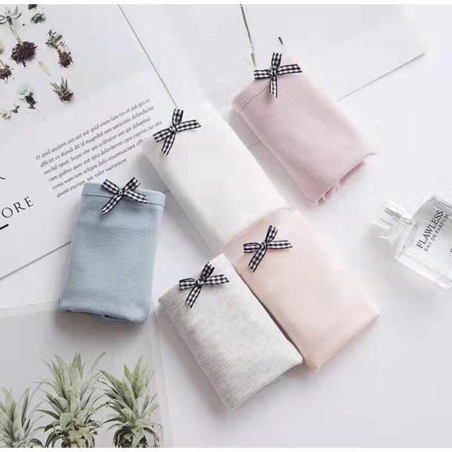 Quần Lót Cotton Phối Nơ Mền Mại Mới 012 - Thời Trang PKT