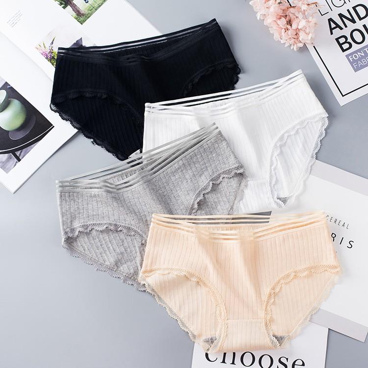 Quần lót phối ren nữ size L, XL, XXL có túi zipper riêng/ Underwear