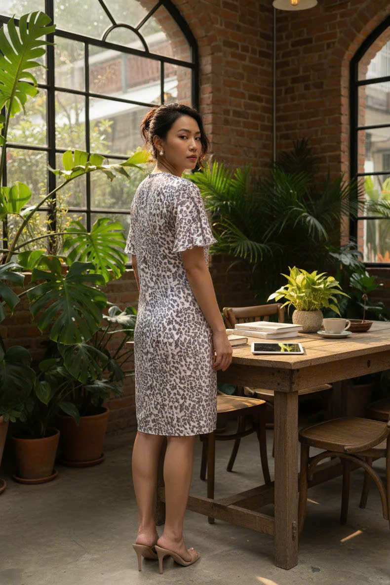 Đầm Suông Nhấn Eo Anh Đào thời trang thiết kế Hity Dre216